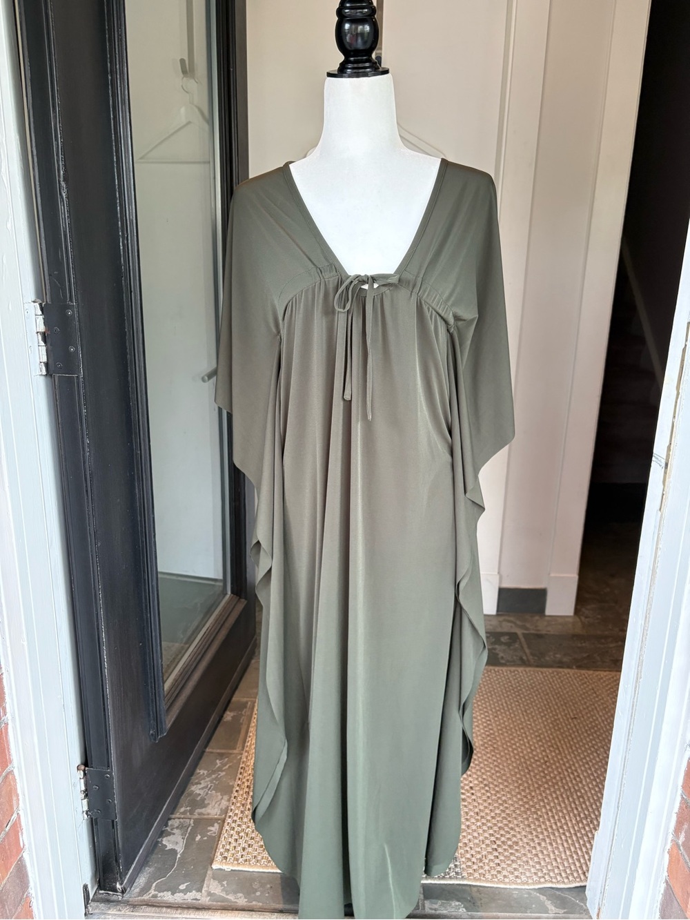 NWT Josa Tulum V Largo Ityway Kaftan Maxi Dress - Army Green O/S